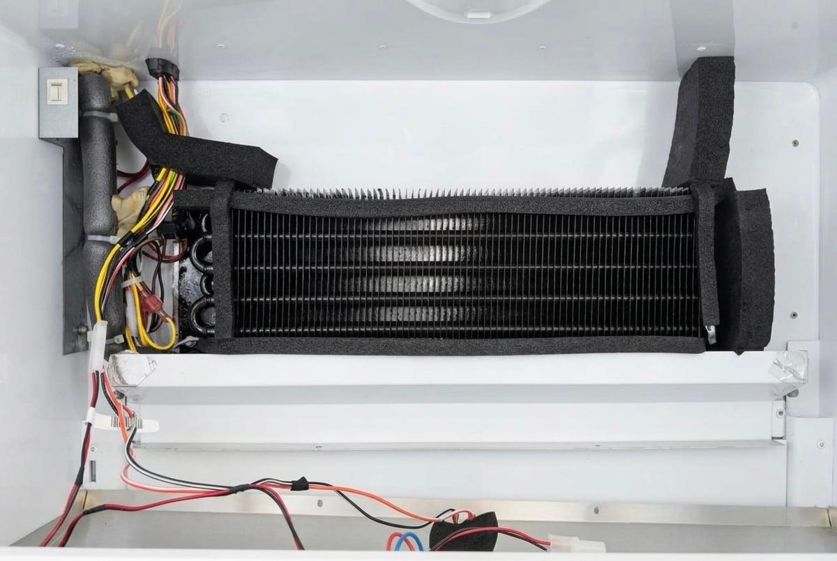 New OEM defrost heater installed in Sub-Zero 648 refrigerator — repair complete