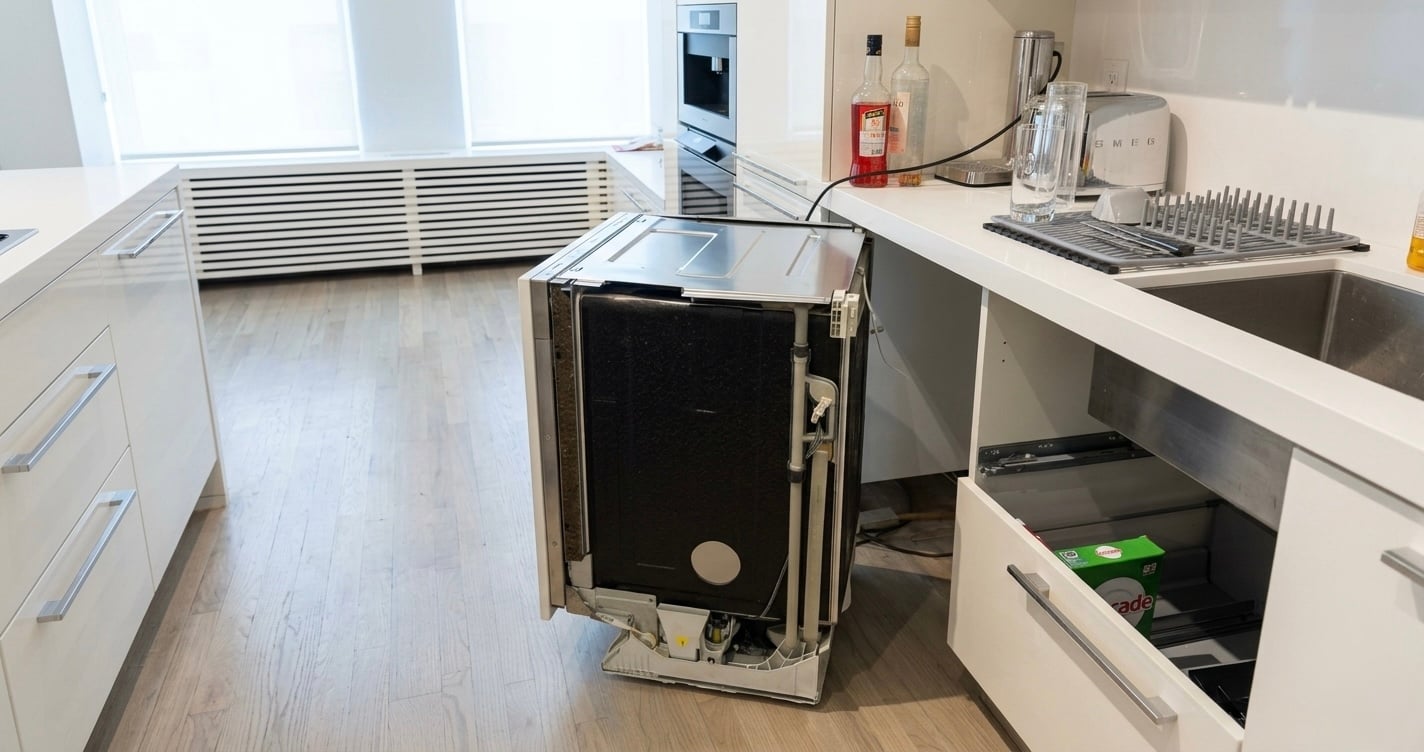 Miele G6000 Dishwasher Not Draining in Astoria: Blocked Pump Filter & Kinked Drain Hose